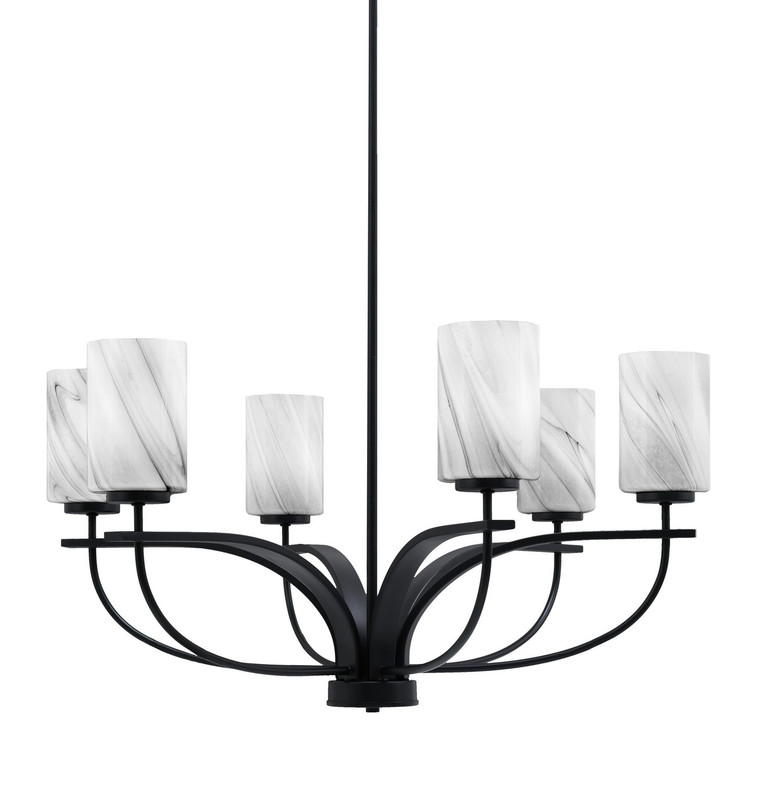 Toltec Lighting - 3906-MB-3009 - Six Light Chandelier - Cavella - Matte Black