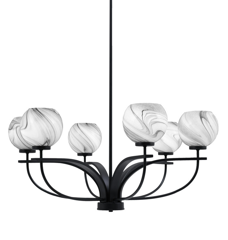 Toltec Lighting - 3906-MB-4109 - Six Light Chandelier - Cavella - Matte Black