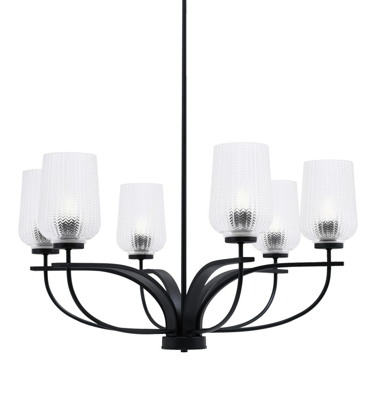 Toltec Lighting - 3906-MB-4250 - Six Light Chandelier - Cavella - Matte Black