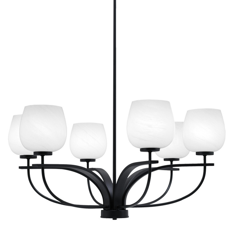 Toltec Lighting - 3906-MB-4811 - Six Light Chandelier - Cavella - Matte Black
