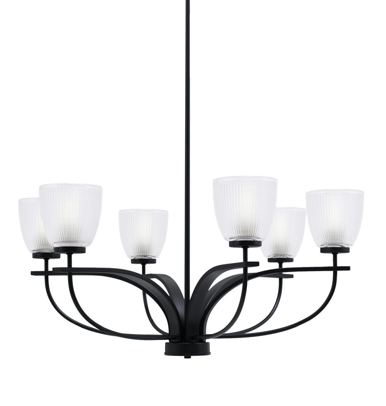 Toltec Lighting - 3906-MB-500 - Six Light Chandelier - Cavella - Matte Black