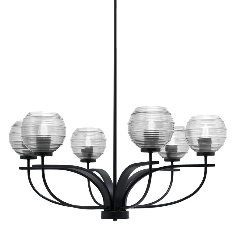 Toltec Lighting - 3906-MB-5110 - Six Light Chandelier - Cavella - Matte Black