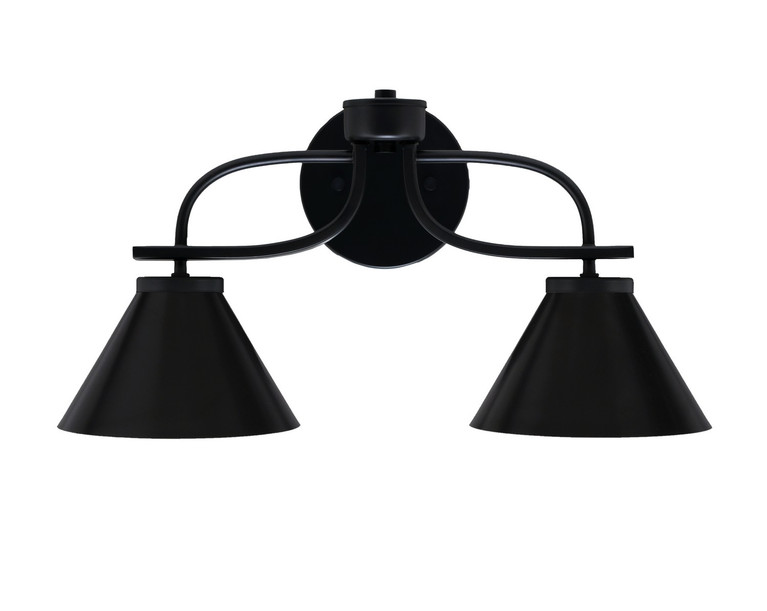 Toltec Lighting - 3912-MB-421-MB - Two Light Bath Bar - Cavella - Matte Black