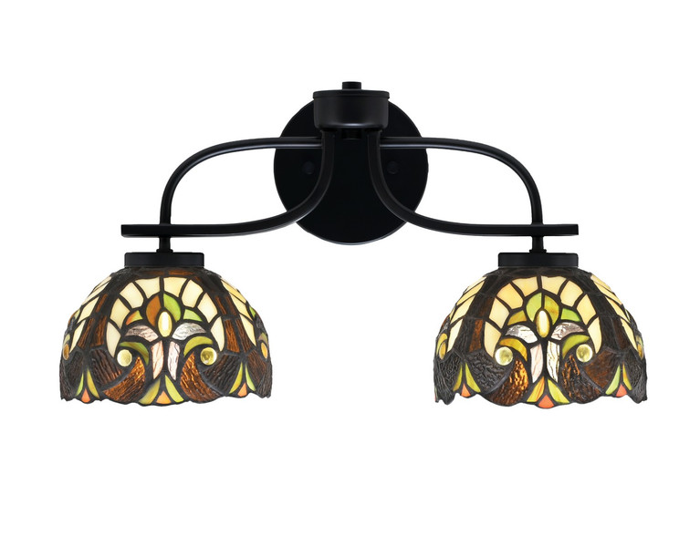 Toltec Lighting - 3912-MB-9945 - Two Light Bath Bar - Cavella - Matte Black