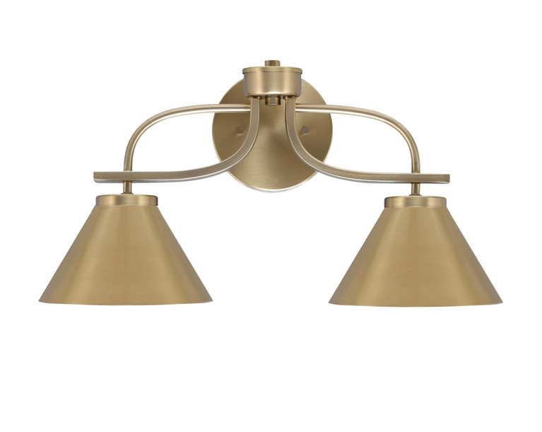 Toltec Lighting - 3912-NAB-421 - Two Light Bath Bar - Cavella - New Age Brass