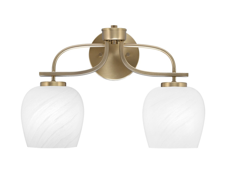 Toltec Lighting - 3912-NAB-4811 - Two Light Bath Bar - Cavella - New Age Brass