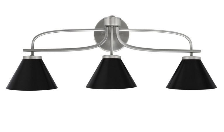 Toltec Lighting - 3913-GP-421-MB - Three Light Bath Bar - Cavella - Graphite