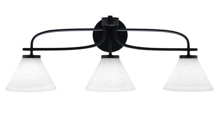 Toltec Lighting - 3913-MB-312 - Three Light Bath Bar - Cavella - Matte Black