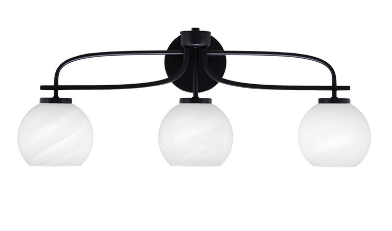 Toltec Lighting - 3913-MB-4101 - Three Light Bath Bar - Cavella - Matte Black