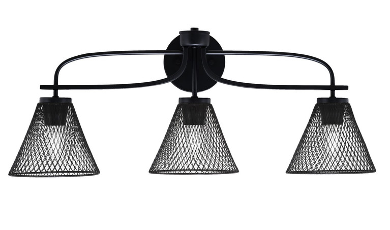 Toltec Lighting - 3913-MB-805 - Three Light Bath Bar - Cavella - Matte Black