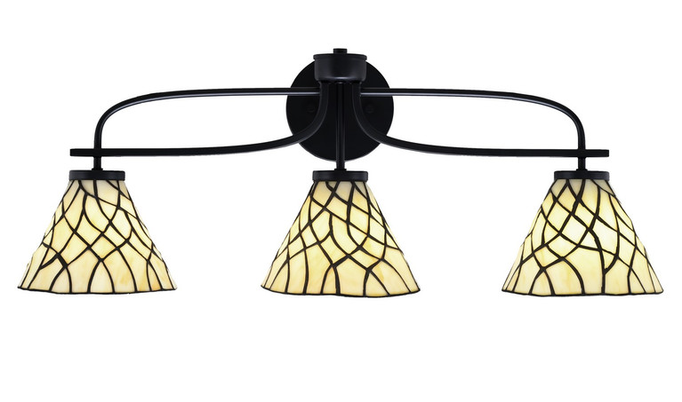 Toltec Lighting - 3913-MB-9115 - Three Light Bath Bar - Cavella - Matte Black