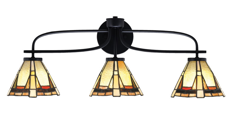 Toltec Lighting - 3913-MB-9345 - Three Light Bath Bar - Cavella - Matte Black