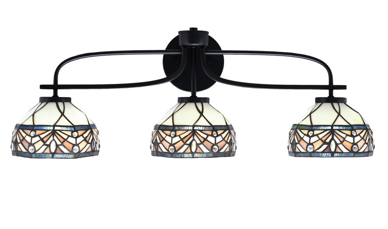 Toltec Lighting - 3913-MB-9485 - Three Light Bath Bar - Cavella - Matte Black