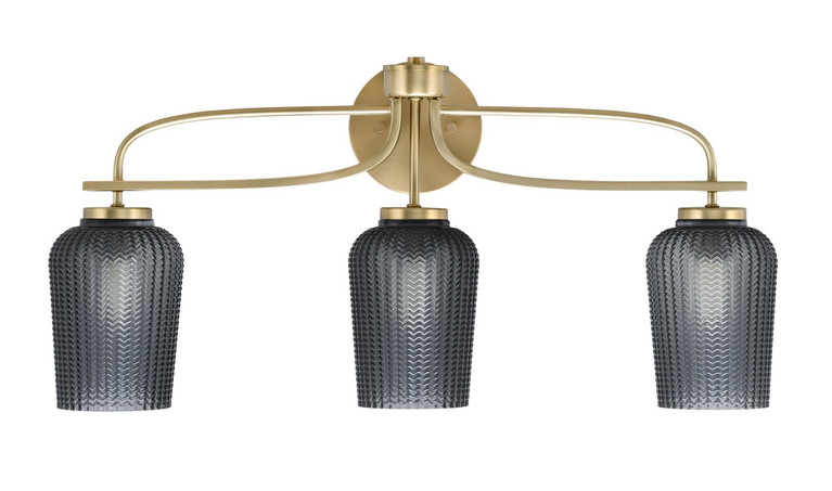 Toltec Lighting - 3913-NAB-4252 - Three Light Bath Bar - Cavella - New Age Brass