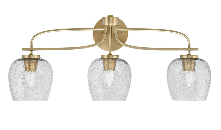 Toltec Lighting - 3913-NAB-4812 - Three Light Bath Bar - Cavella - New Age Brass