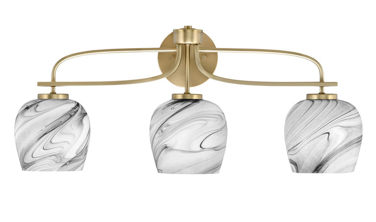 Toltec Lighting - 3913-NAB-4819 - Three Light Bath Bar - Cavella - New Age Brass