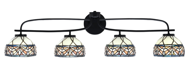 Toltec Lighting - 3914-MB-9485 - Four Light Bath Bar - Cavella - Matte Black