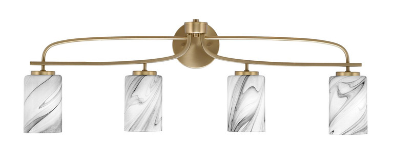 Toltec Lighting - 3914-NAB-3009 - Four Light Bath Bar - Cavella - New Age Brass