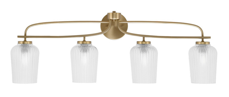 Toltec Lighting - 3914-NAB-4250 - Four Light Bath Bar - Cavella - New Age Brass