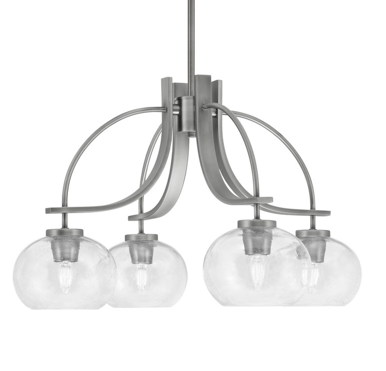Toltec Lighting - 3924-GP-202 - Four Light Chandelier - Cavella - Graphite