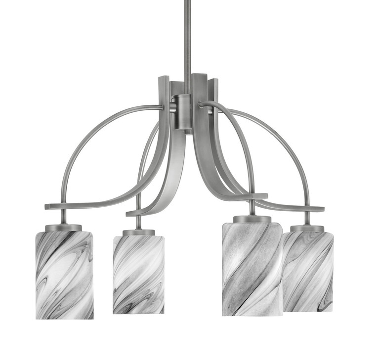 Toltec Lighting - 3924-GP-3009 - Four Light Chandelier - Cavella - Graphite