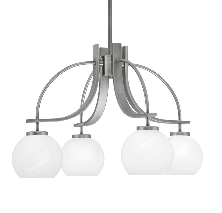 Toltec Lighting - 3924-GP-4101 - Four Light Chandelier - Cavella - Graphite