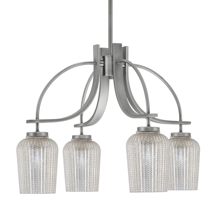 Toltec Lighting - 3924-GP-4253 - Four Light Chandelier - Cavella - Graphite