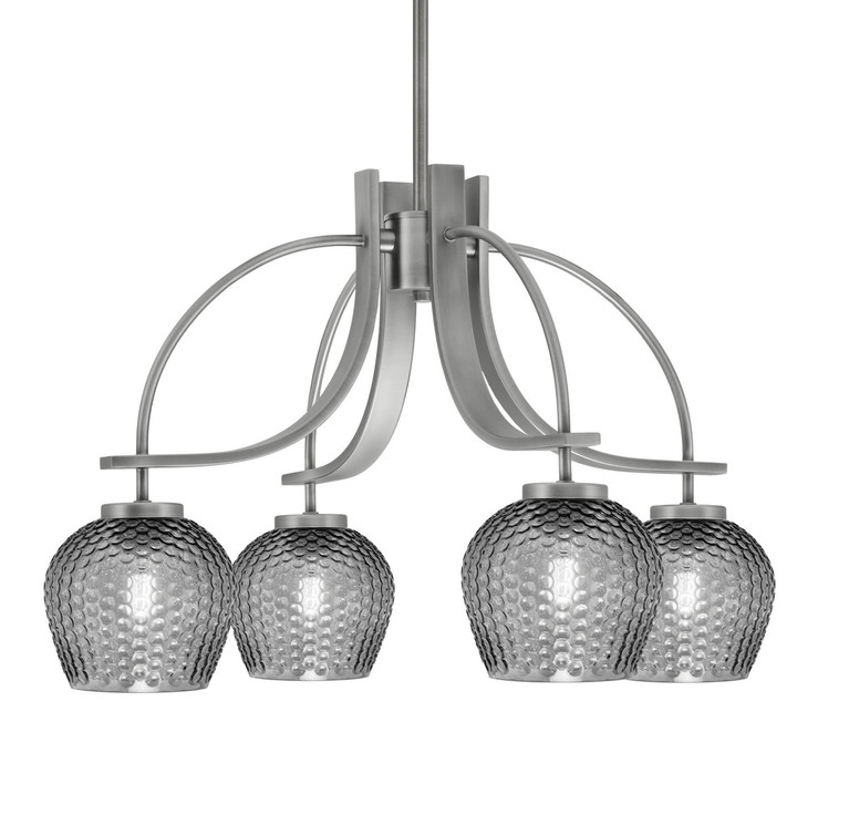 Toltec Lighting - 3924-GP-4602 - Four Light Chandelier - Cavella - Graphite