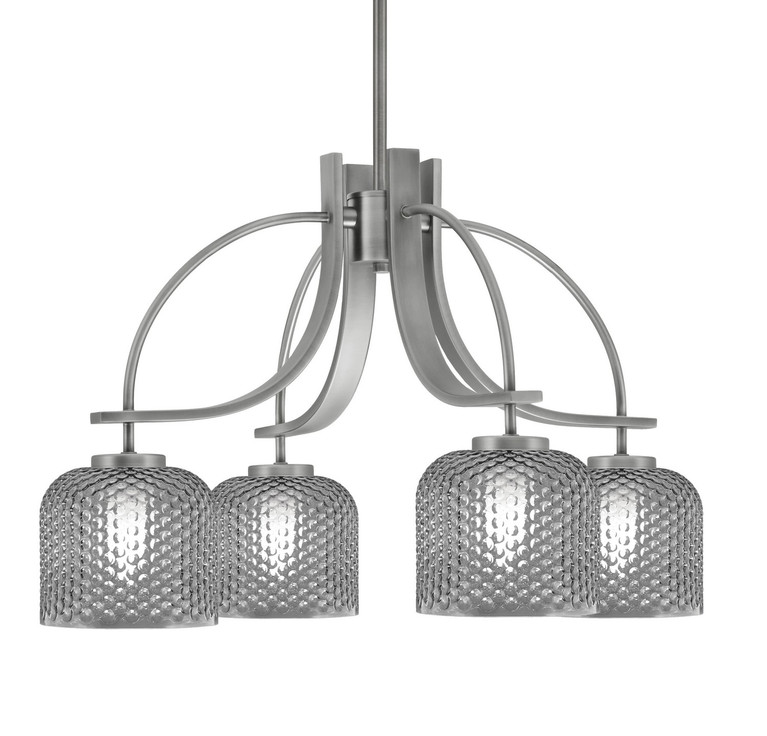 Toltec Lighting - 3924-GP-4612 - Four Light Chandelier - Cavella - Graphite