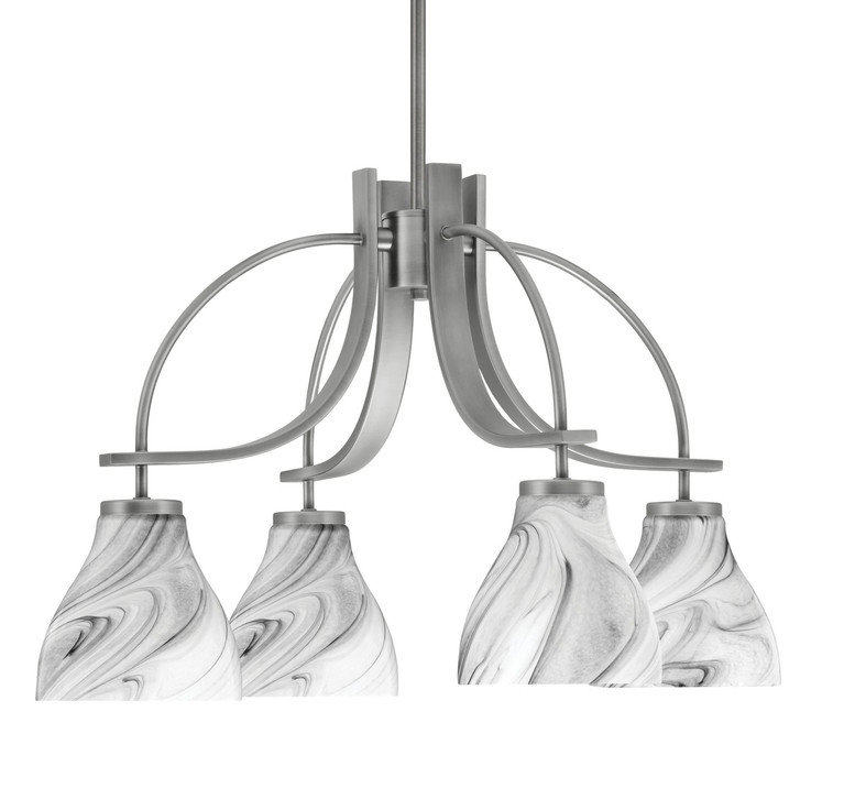 Toltec Lighting - 3924-GP-4769 - Four Light Chandelier - Cavella - Graphite