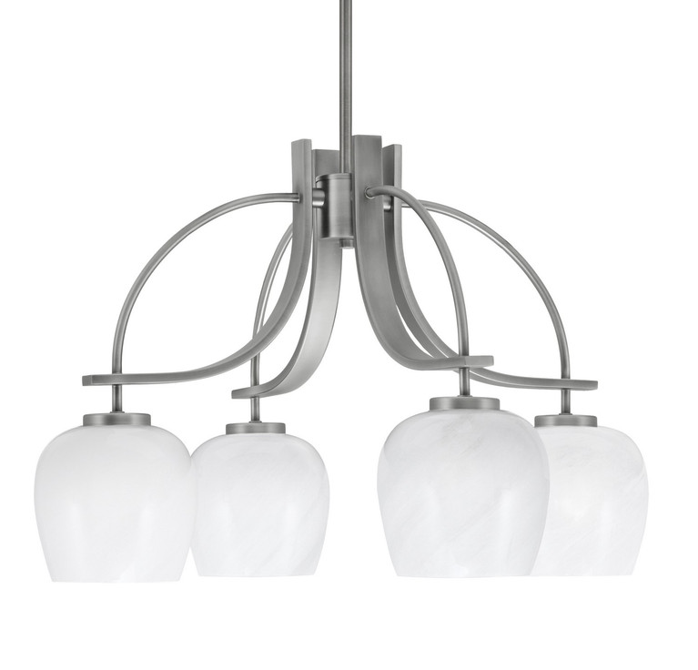 Toltec Lighting - 3924-GP-4811 - Four Light Chandelier - Cavella - Graphite