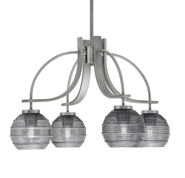 Toltec Lighting - 3924-GP-5112 - Four Light Chandelier - Cavella - Graphite