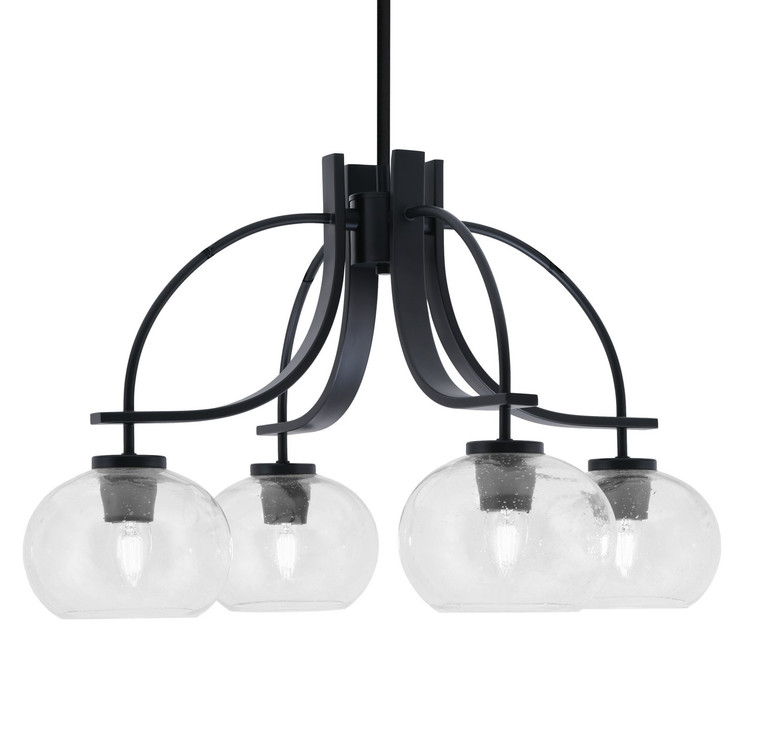 Toltec Lighting - 3924-MB-202 - Four Light Chandelier - Cavella - Matte Black