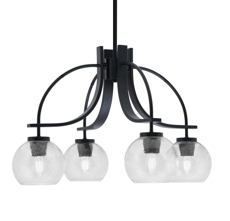 Toltec Lighting - 3924-MB-4100 - Four Light Chandelier - Cavella - Matte Black