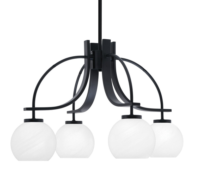 Toltec Lighting - 3924-MB-4101 - Four Light Chandelier - Cavella - Matte Black