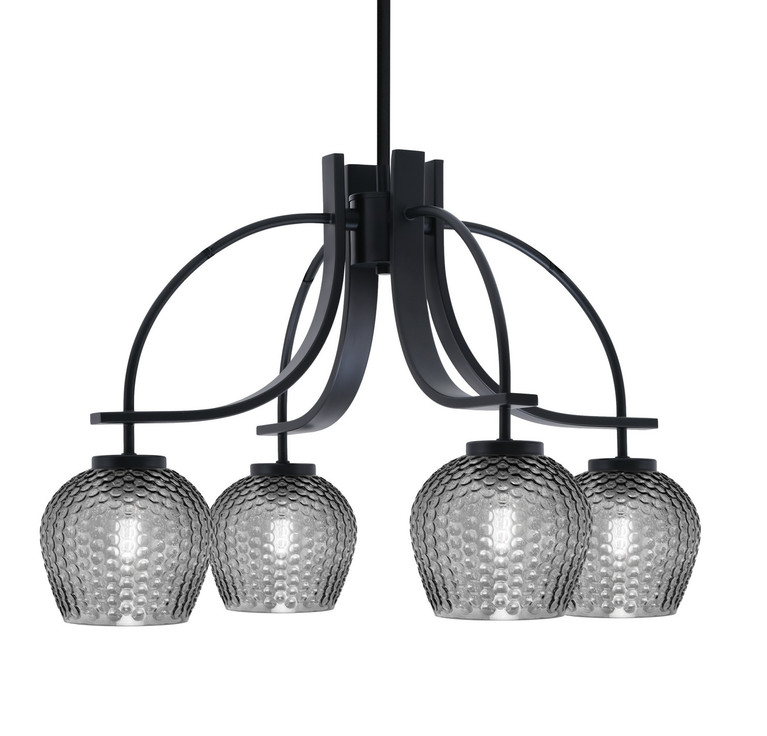 Toltec Lighting - 3924-MB-4602 - Four Light Chandelier - Cavella - Matte Black
