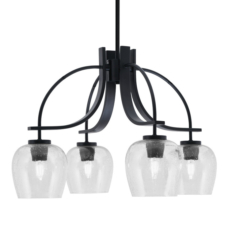 Toltec Lighting - 3924-MB-4810 - Four Light Chandelier - Cavella - Matte Black