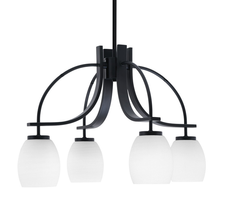 Toltec Lighting - 3924-MB-615 - Four Light Chandelier - Cavella - Matte Black