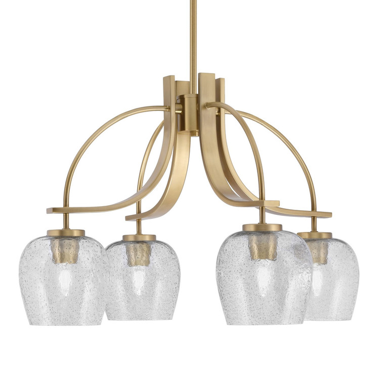Toltec Lighting - 3924-NAB-4812 - Four Light Chandelier - Cavella - New Age Brass