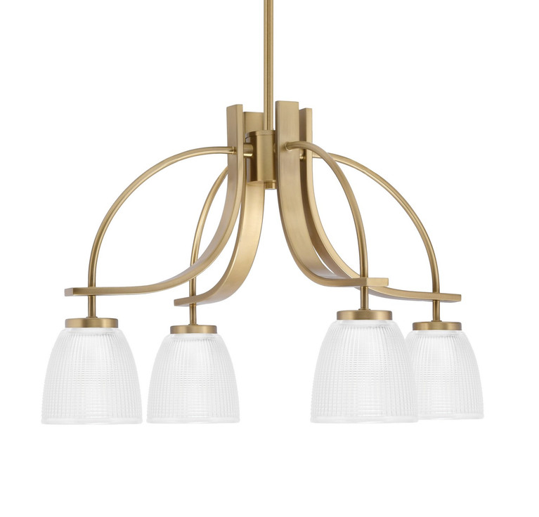Toltec Lighting - 3924-NAB-500 - Four Light Chandelier - Cavella - New Age Brass