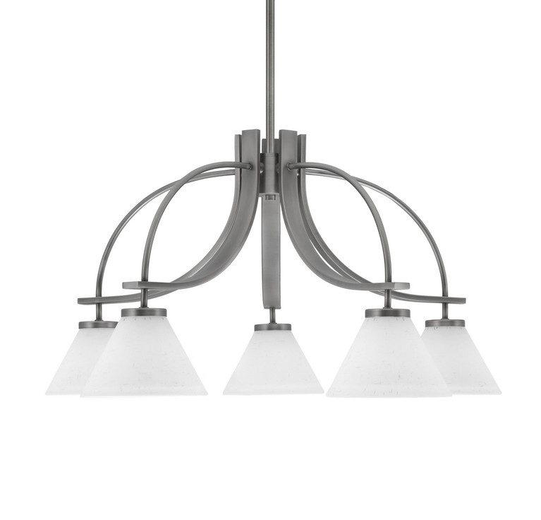 Toltec Lighting - 3925-GP-312 - Five Light Chandelier - Cavella - Graphite