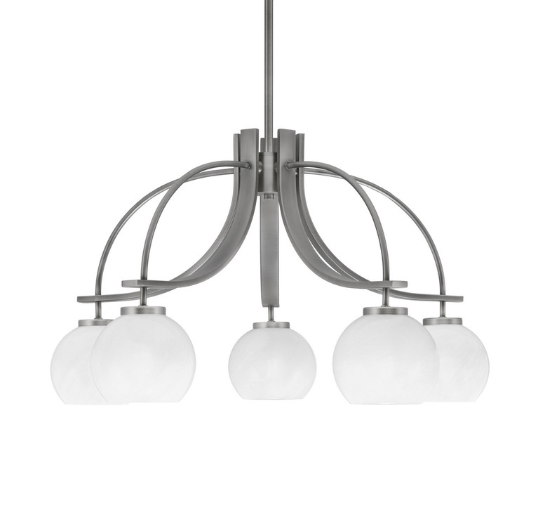 Toltec Lighting - 3925-GP-4101 - Five Light Chandelier - Cavella - Graphite