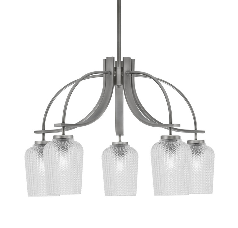 Toltec Lighting - 3925-GP-4250 - Five Light Chandelier - Cavella - Graphite