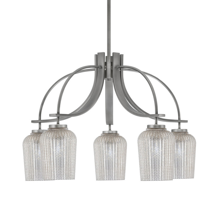 Toltec Lighting - 3925-GP-4253 - Five Light Chandelier - Cavella - Graphite