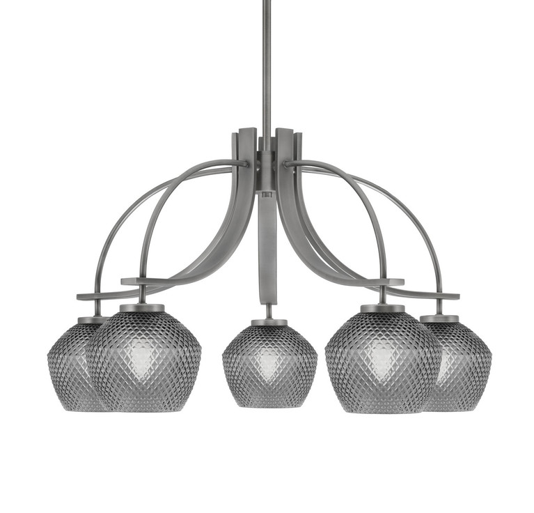 Toltec Lighting - 3925-GP-4622 - Five Light Chandelier - Cavella - Graphite