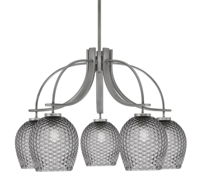 Toltec Lighting - 3925-GP-4902 - Five Light Chandelier - Cavella - Graphite