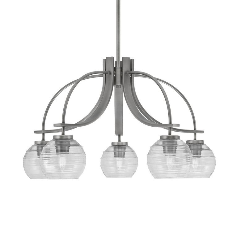 Toltec Lighting - 3925-GP-5110 - Five Light Chandelier - Cavella - Graphite