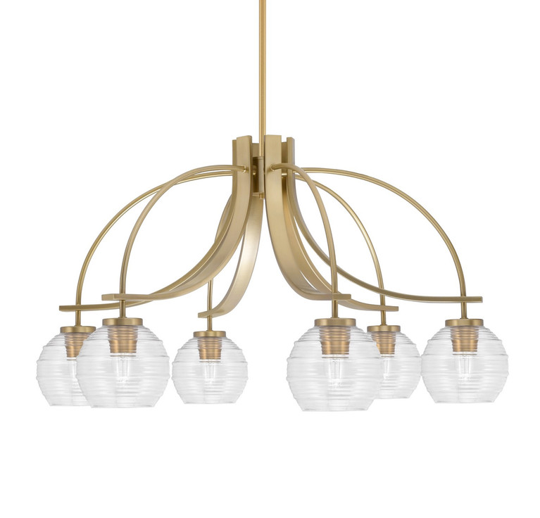 Toltec Lighting - 3926-NAB-5110 - Six Light Chandelier - Cavella - New Age Brass