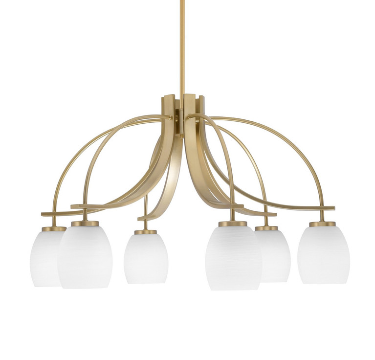 Toltec Lighting - 3926-NAB-615 - Six Light Chandelier - Cavella - New Age Brass
