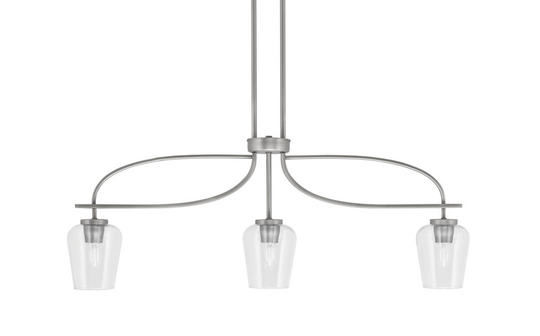 Toltec Lighting - 3936-GP-210 - Three Light Island Pendant - Cavella - Graphite